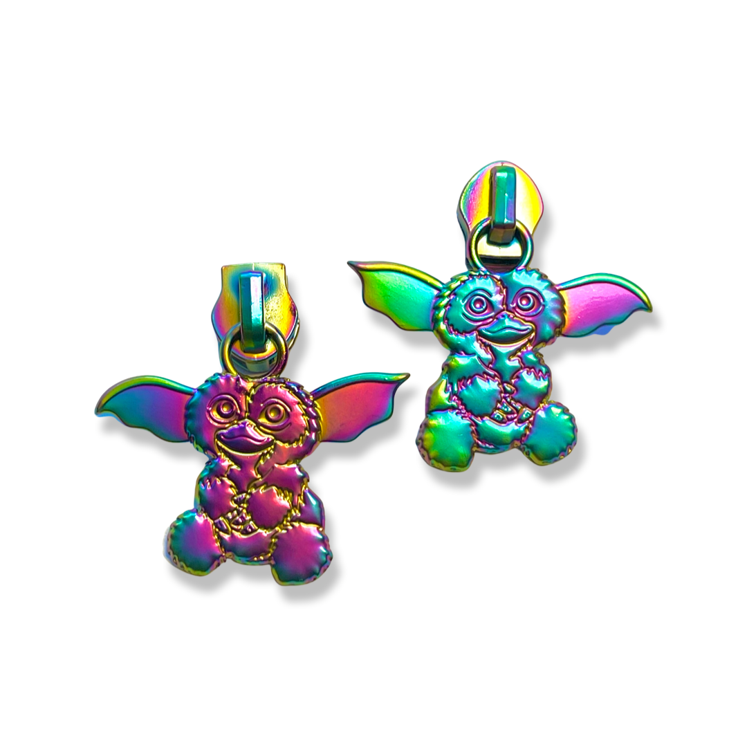 Zipper Pull, Big Gremlin, Rainbow Matte