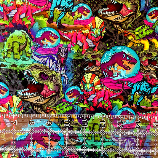 9x14 Tumbler Cut, Custom Fabric, CottonSpandex, High Quality, Mask Cut, Tumbler Fabric, Dinosaurs, Dino World