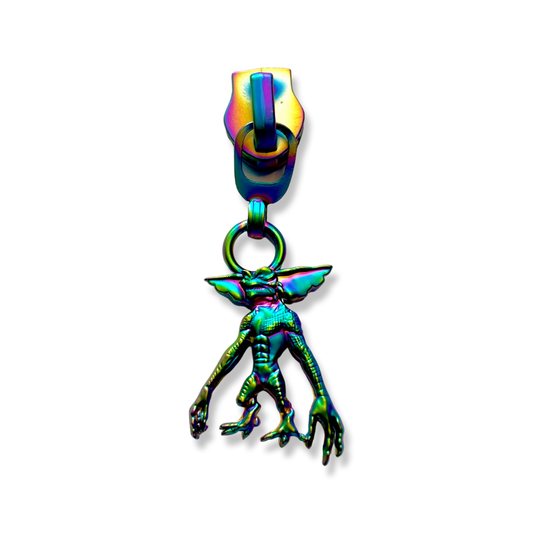 Zipper Pull, Gremlin After Midnight, Rainbow Matte