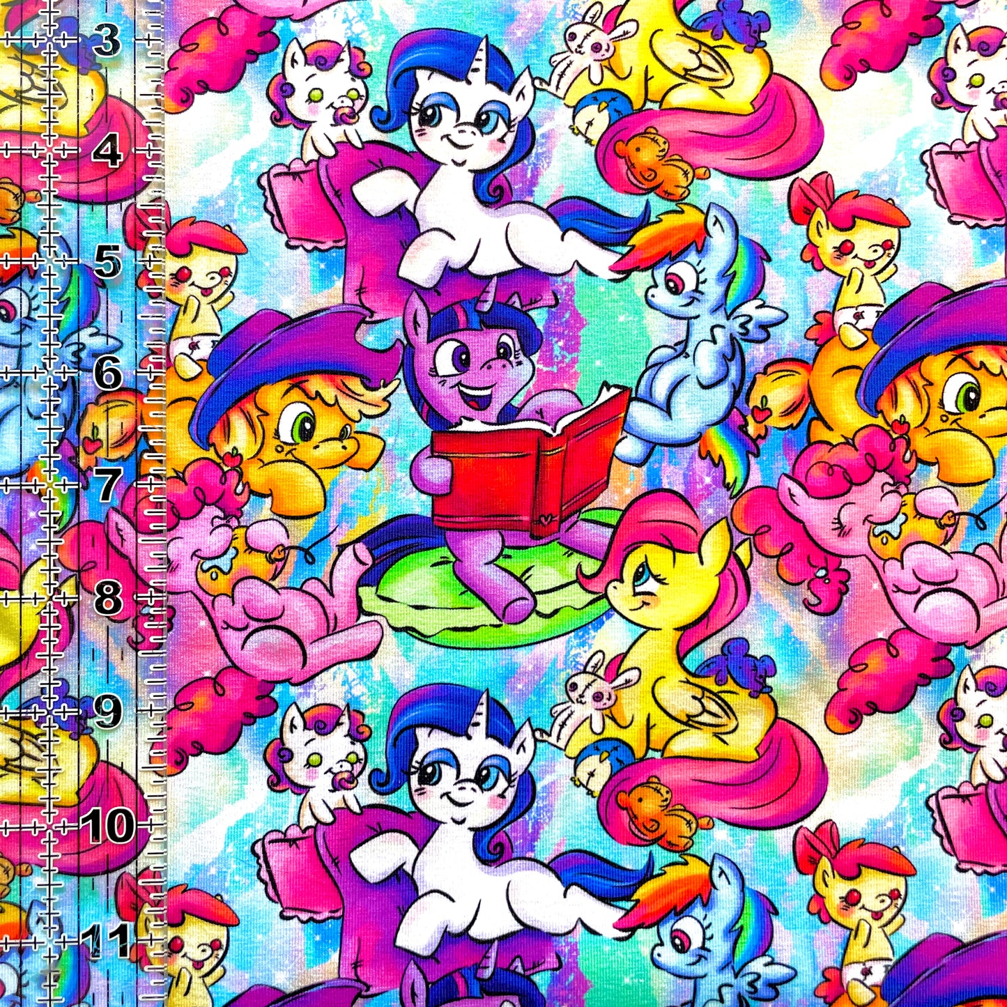 9x14 Tumbler Cut, Custom Fabric, CottonSpandex, High Quality, Mask Cut, Tumbler Fabric, MLP, Pony, Reading