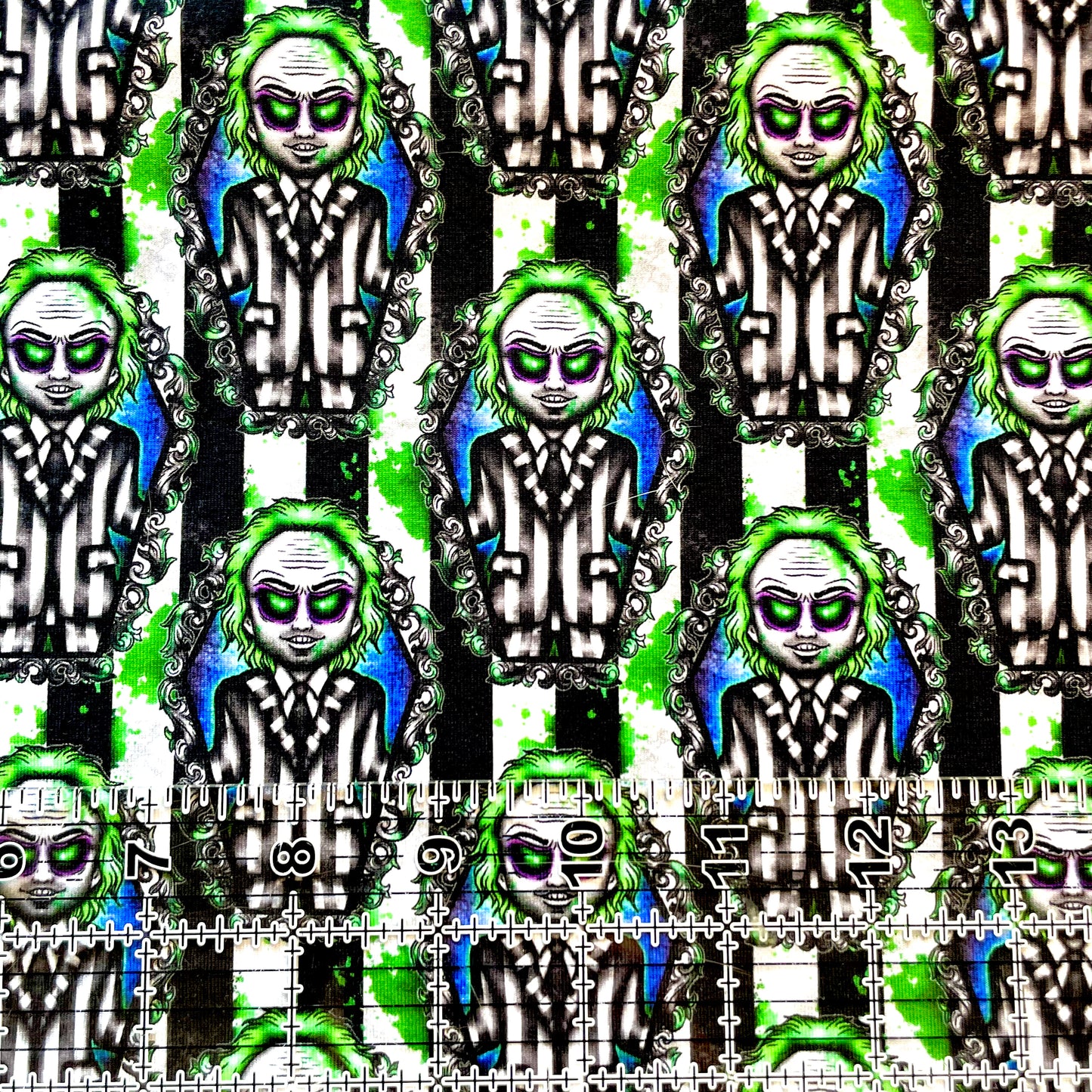 9x14 Tumbler Cut, Custom Fabric, CottonSpandex, High Quality, Mask Cut, Tumbler Fabric, Coffin Cameos, Burton, Beetle Juice