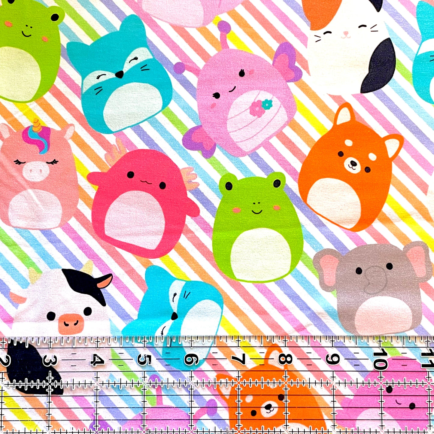 9x14 Tumbler Cut, Custom Fabric, CottonSpandex, High Quality, Mask Cut, Tumbler Fabric, Cute Squish Friends