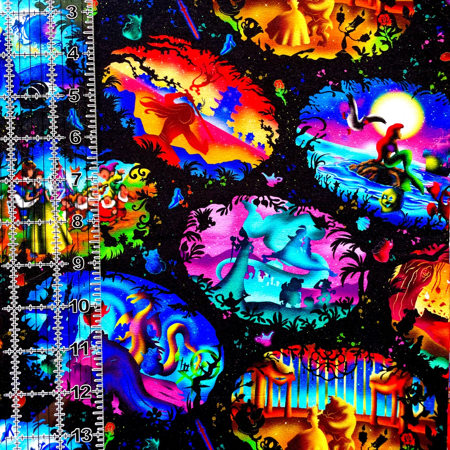 9x14 Tumbler Cut, Custom Fabric, CottonSpandex, High Quality, Mask Cut, Tumbler Fabric, Light Show, Whimsical