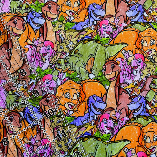 9x14 Tumbler Cut, Custom Fabric, CottonSpandex, High Quality, Mask Cut, Tumbler Fabric, Throwback, Land Dinos, Before Time, Dinosaurs